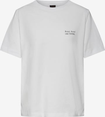 Kleinigkeit Shirt 'Bussi Bussi' in Weiß: predná strana