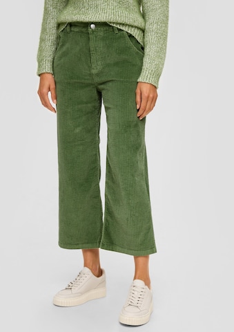 s.Oliver Wide leg Broek in Groen: voorkant