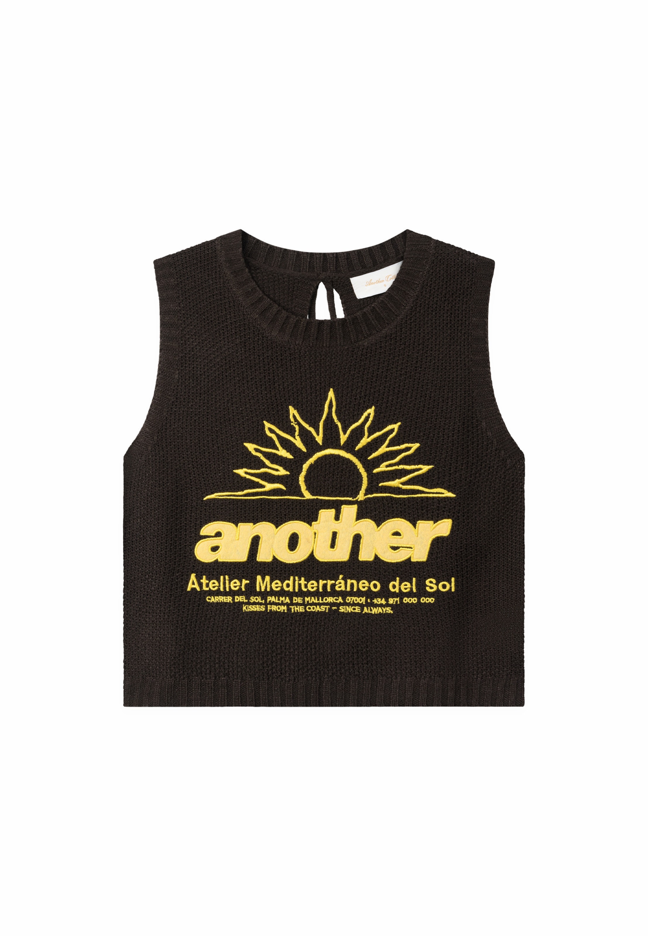 Another Cotton Lab - Colete de malha em castanho: frente