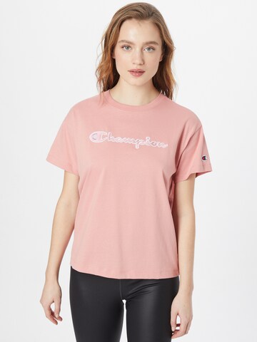 Tricou de la Champion Authentic Athletic Apparel pe roz: față