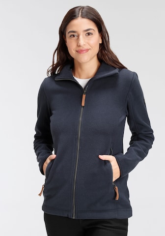 POLARINO Athletic Fleece Jacket in Blue: front