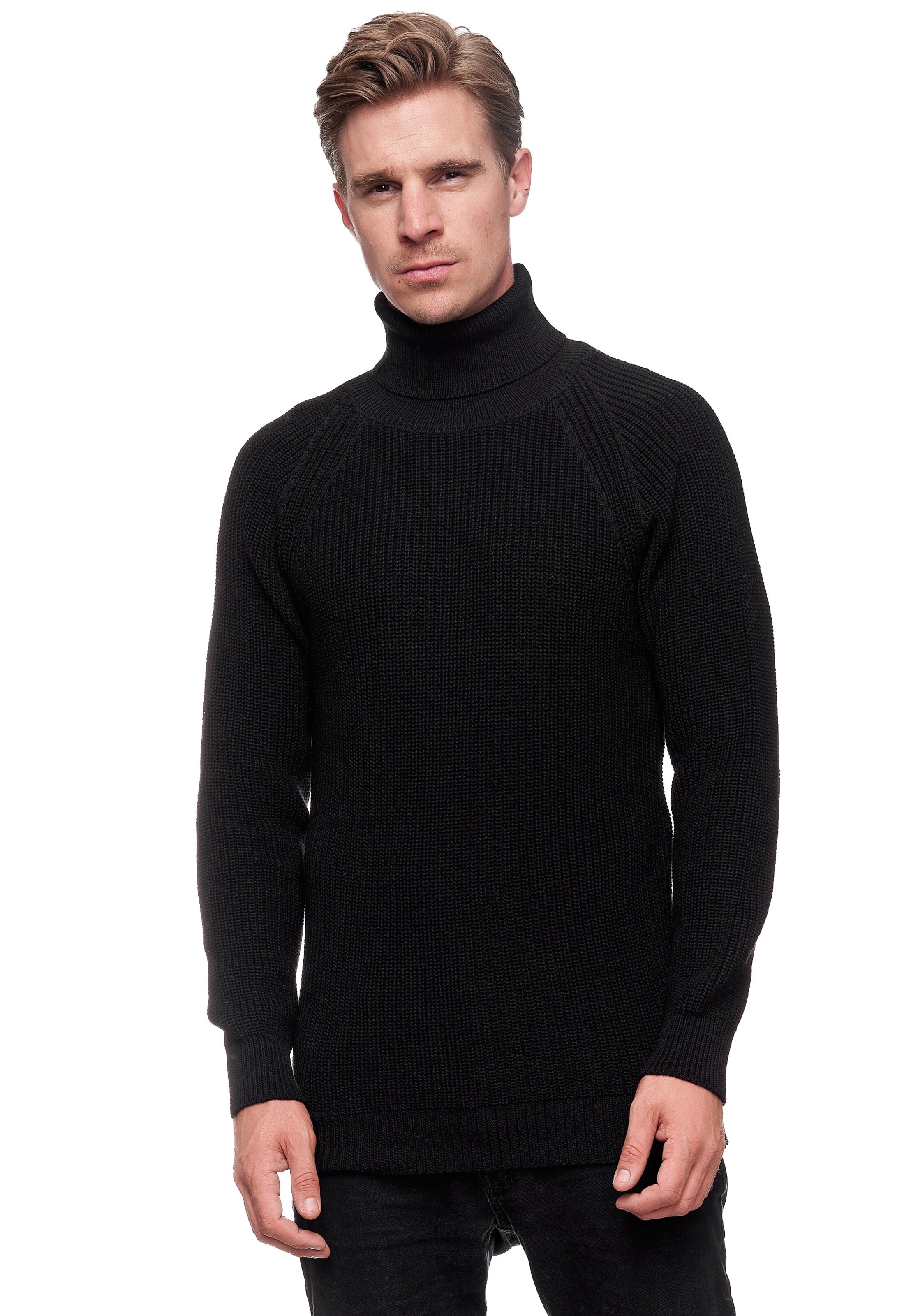 Rusty Neal Pullover in Schwarz: Vorderseite