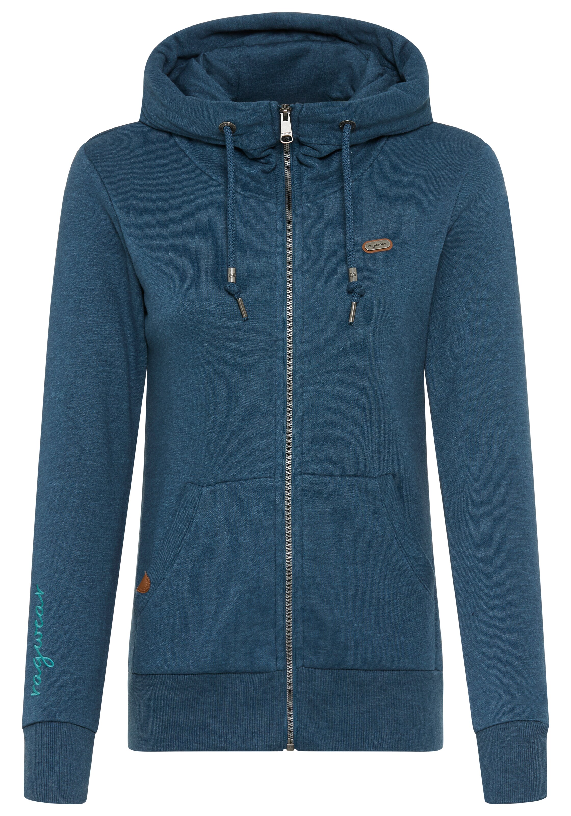 Ragwear Zip-Up Hoodie in Green: front
