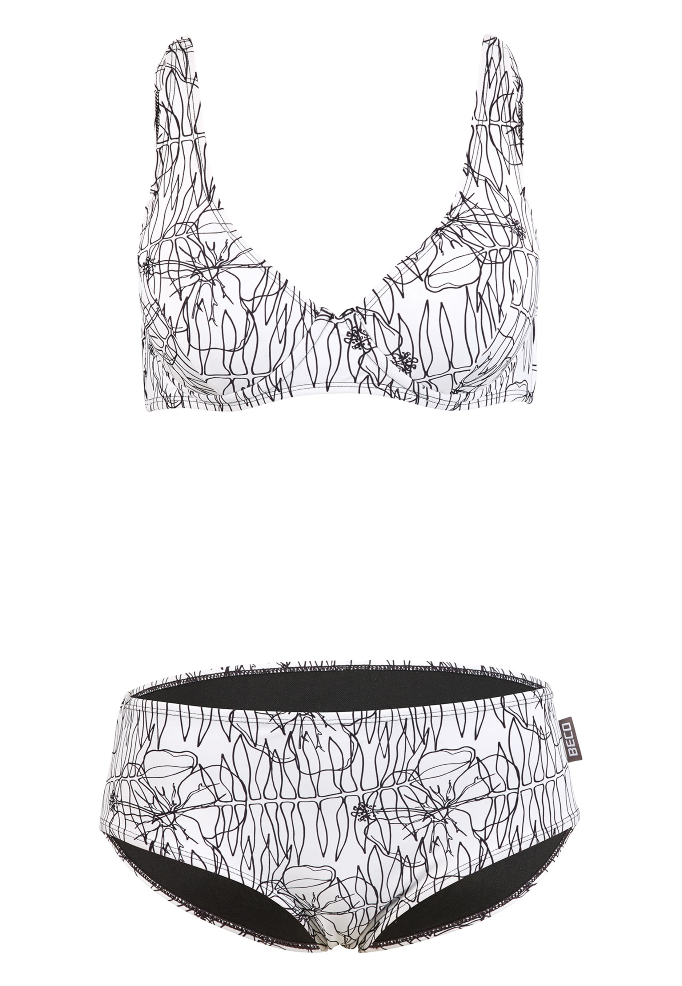 Bikini 'Flower Lines' BECO the world of aquasports en blanc : devant