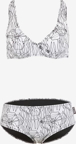 Bikini 'Flower Lines' BECO the world of aquasports en blanc : devant
