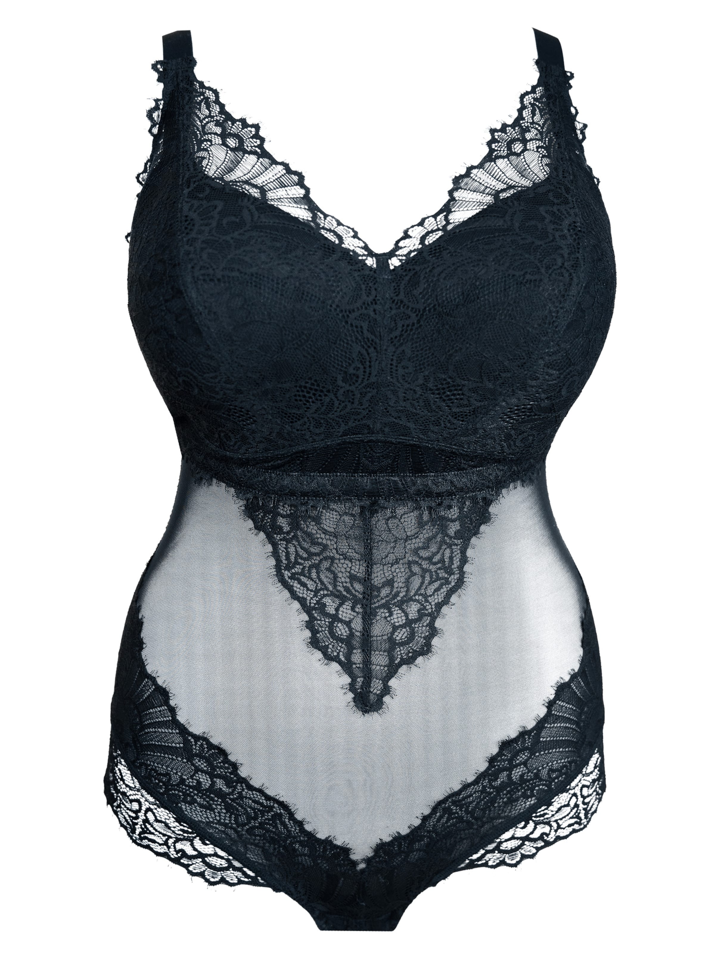 Body lingerie SugarShape en noir : devant