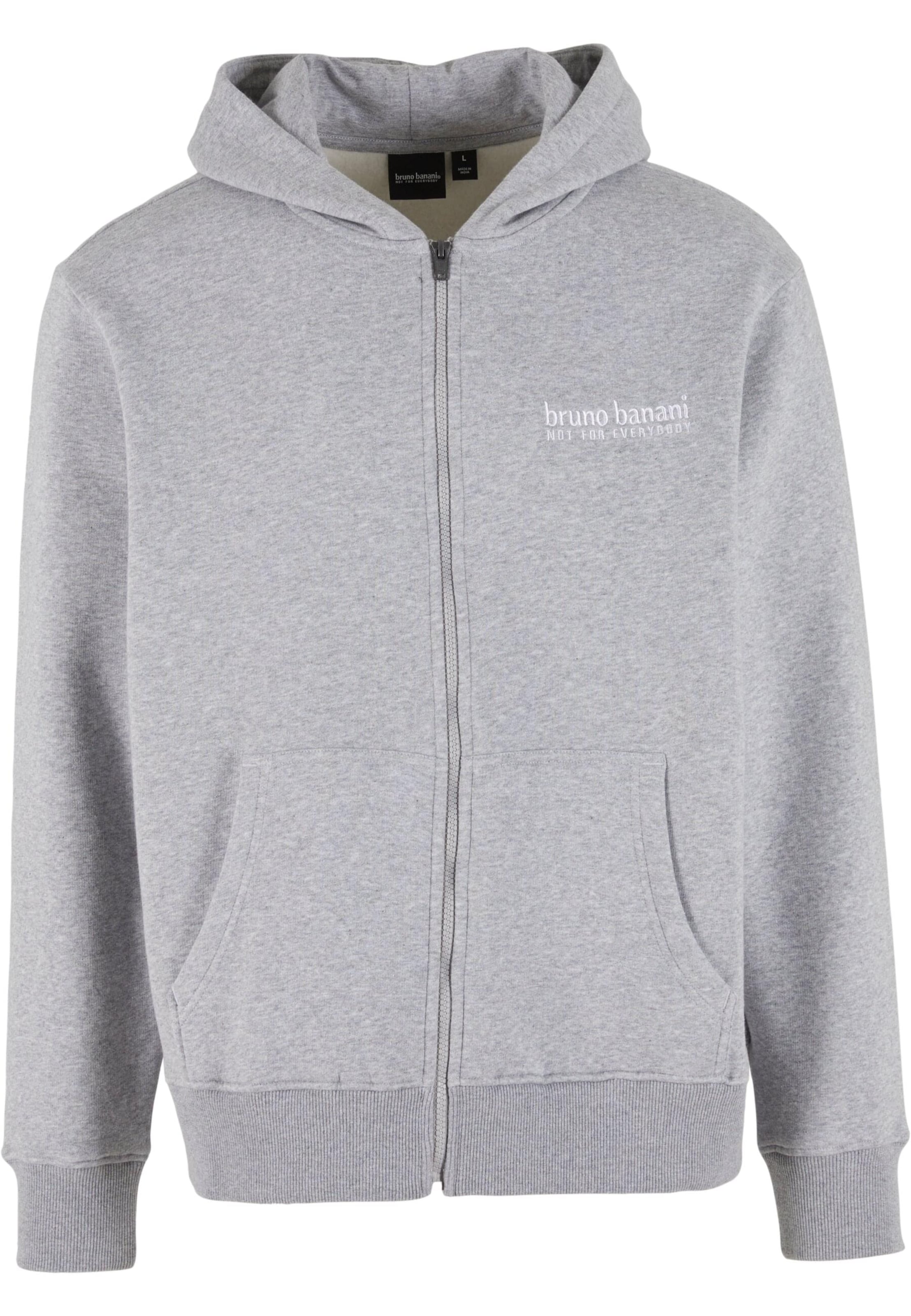Bruno Banani Sweat jacket 'Duncan' in Grey: front