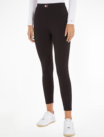 Tommy Jeans Skinny Leggings in Black: front