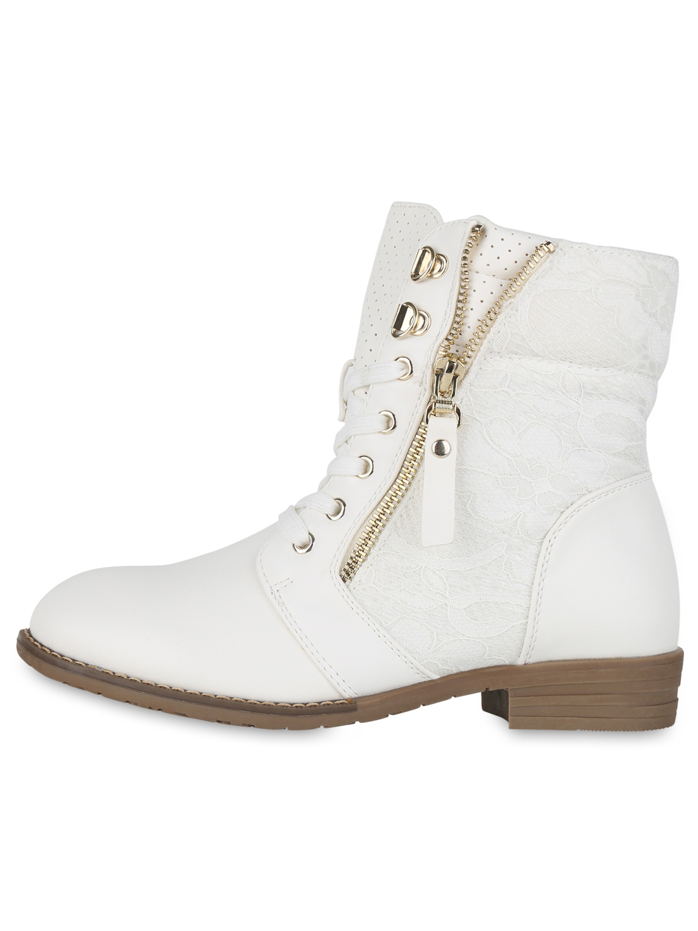 Stivaletto stringato ' Paisley ' di Van Hill in bianco