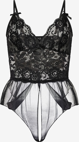 Orchibelle Lingerie Bodysuit 'Ouvert' in Black: front
