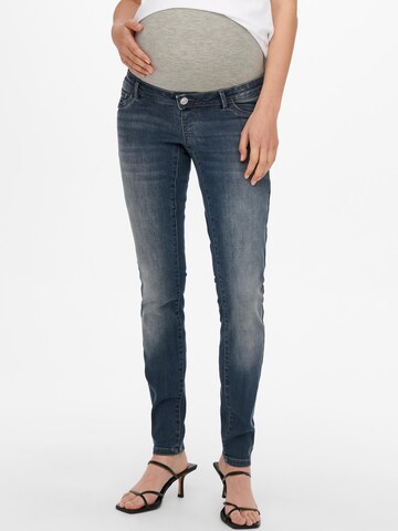 Only Maternity Skinny Jeans 'Mauw' in Blue: front