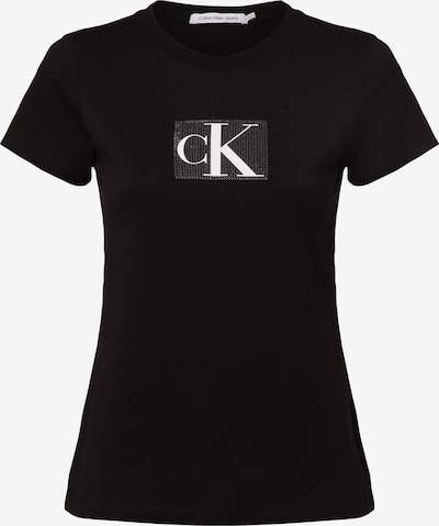 Calvin Klein Jeans T-shirt en noir / argent / blanc, Vue avec produit