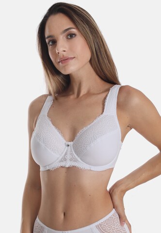 sassa T-shirt Bra 'SOFTLY COTTON' in White: front