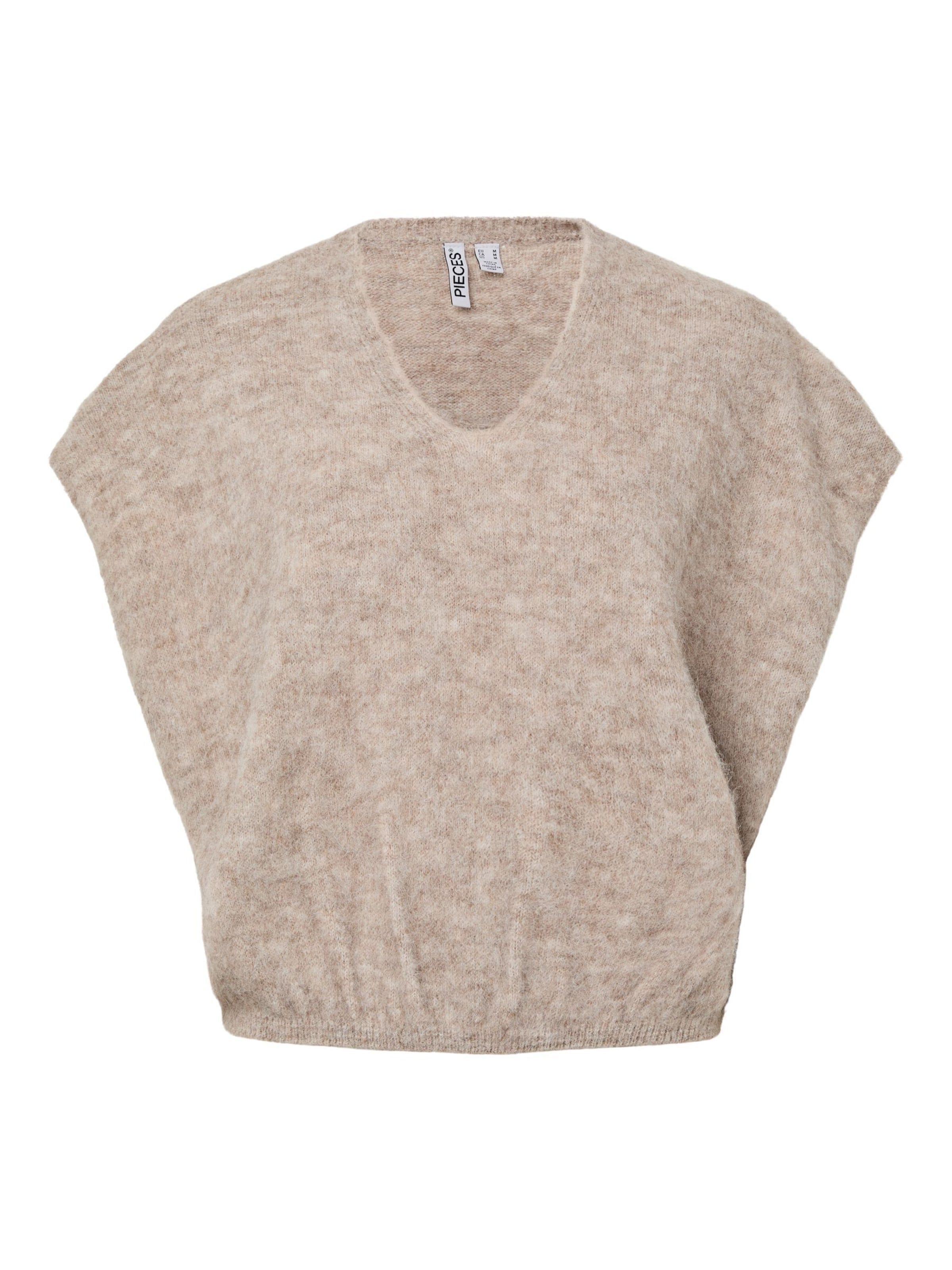 PIECES Pullover 'PCALLIE' i M i beige-meleret, Produktvisning