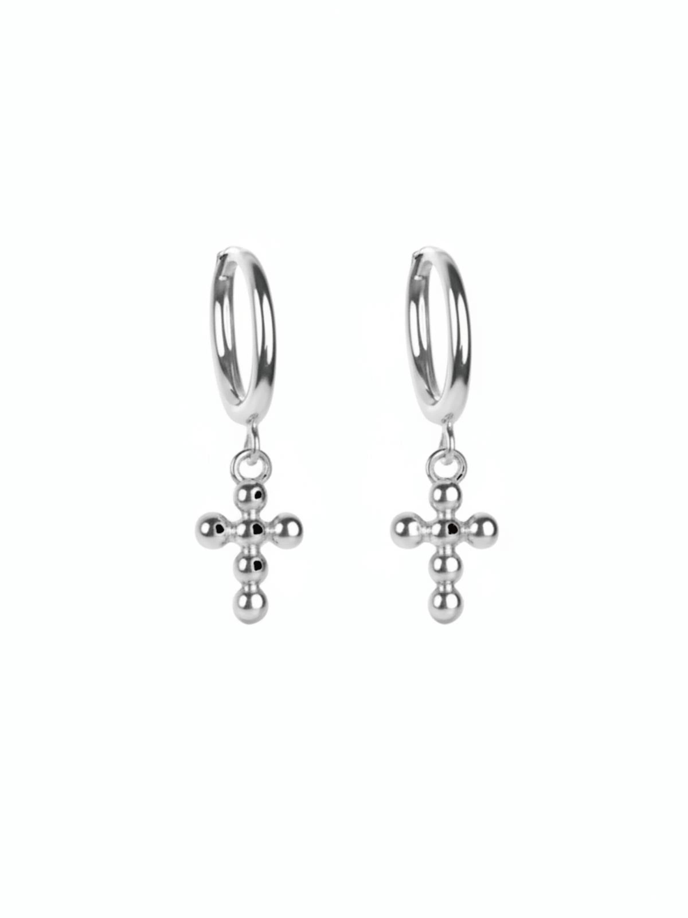 Cala Rose Oorbellen 'BUBBLE' in Zilver: voorkant