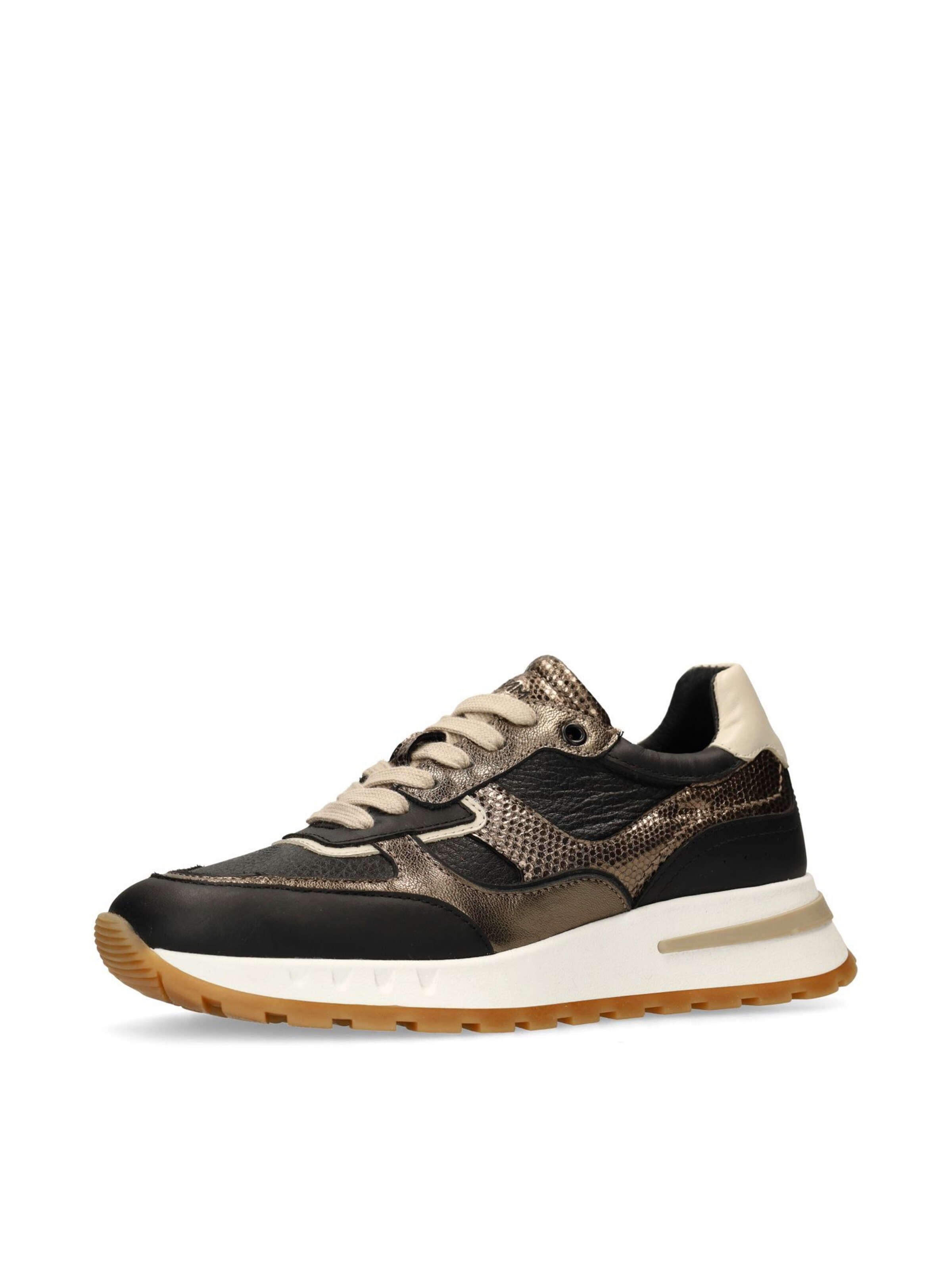 MANFIELD Sneakers laag in de kleur Beige / Goud / Zwart, Productweergave