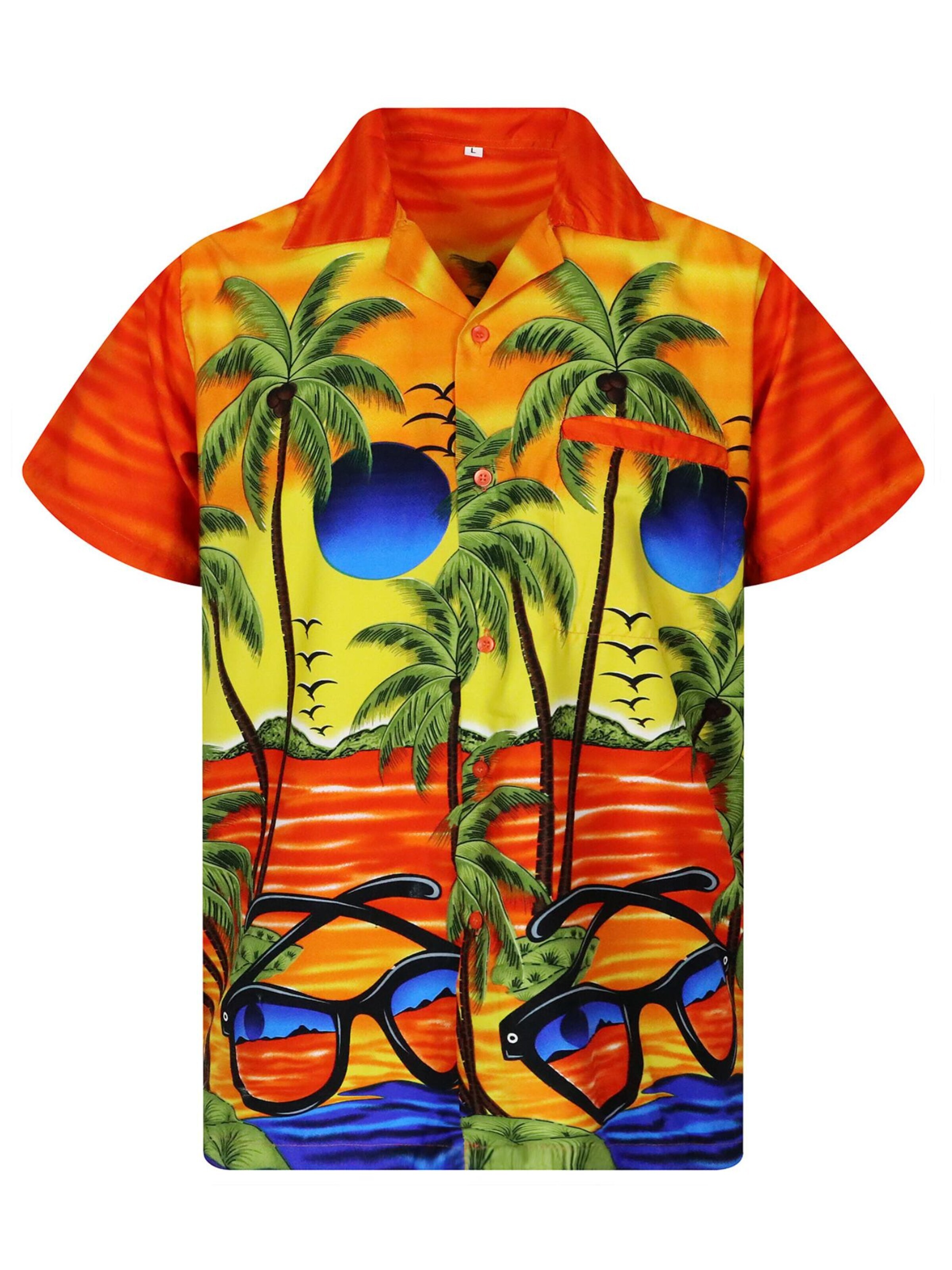 King Kameha - Camiseta 'Sunglasses' en naranja: frente