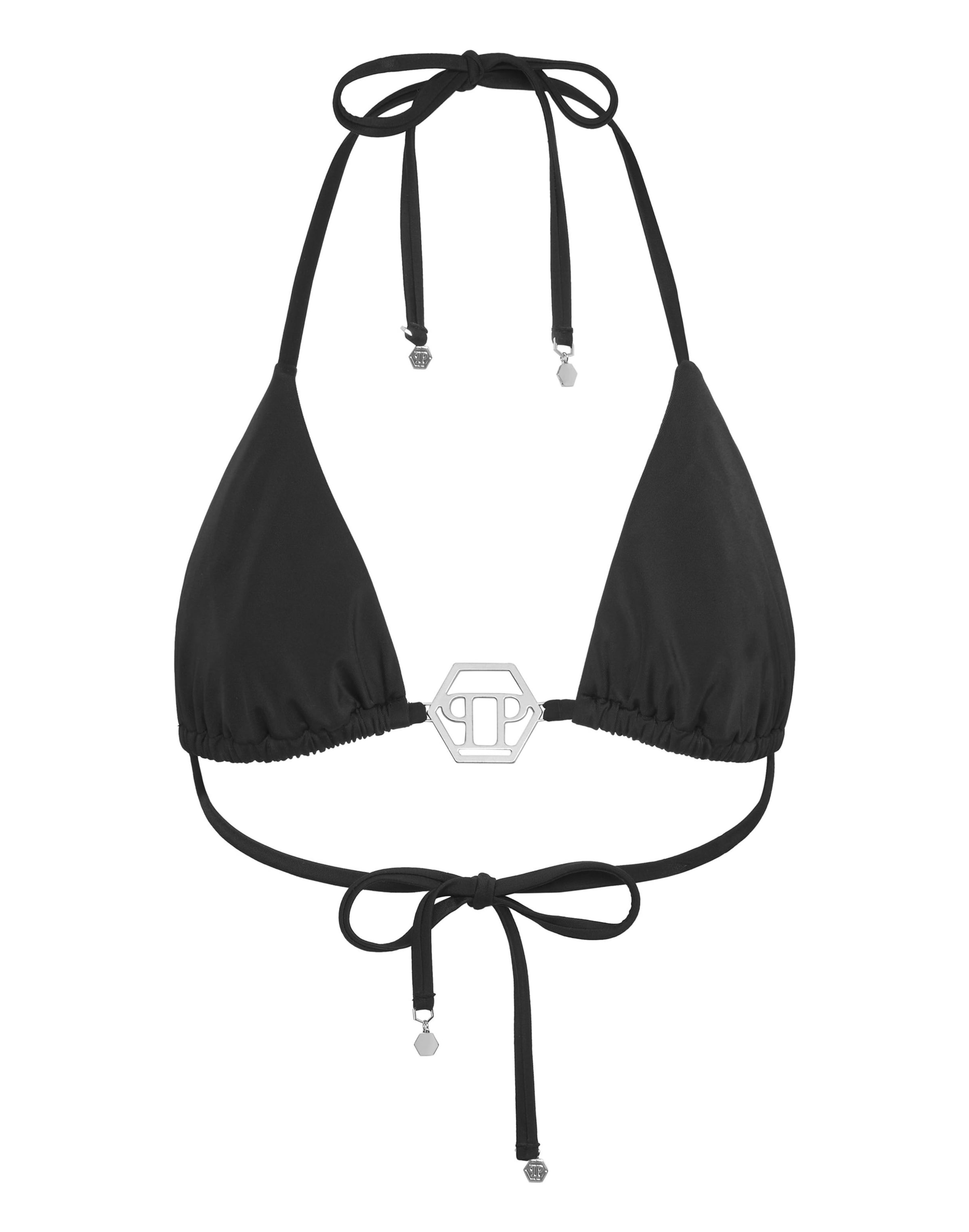 Philipp Plein Triangel Bikinitop 'Hexagon' in Schwarz