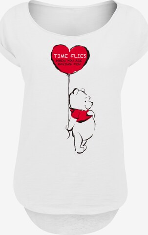 F4NT4STIC Shirt 'Disney Winnie Puuh Time Flies' in White: front