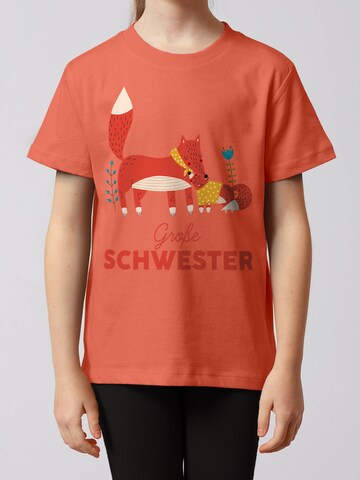 watabout.kids Shirt 'Fuchs Große Schwester' in Orange: front