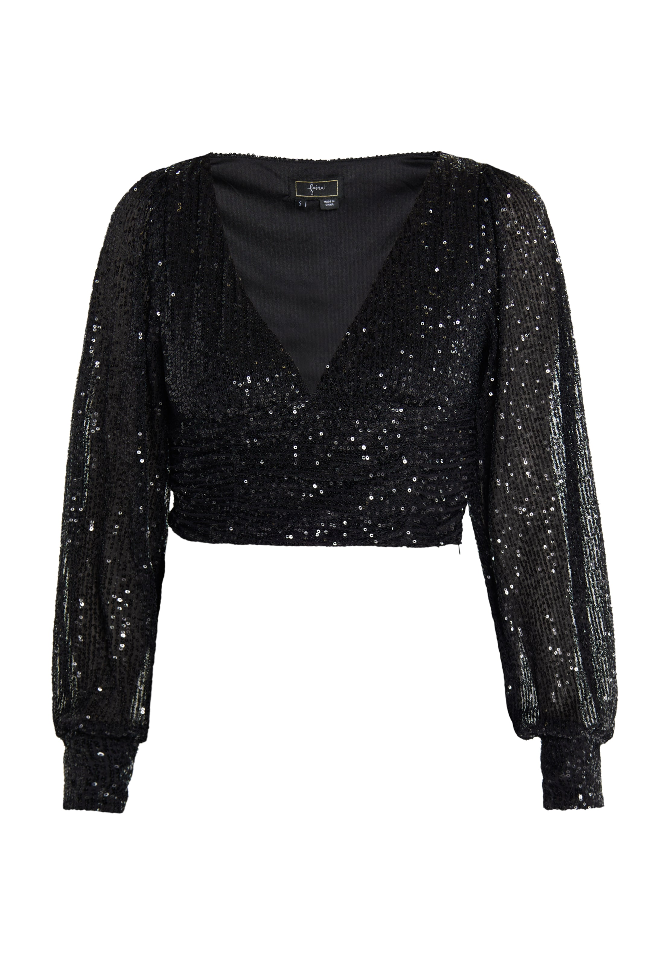 Maglietta 'Nascita' di faina in nero: frontale