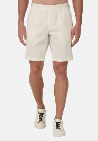 Boggi Milano Regular Trousers with creases in White: front