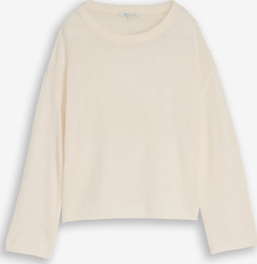 balta TOM TAILOR DENIM Megztinis: priekis