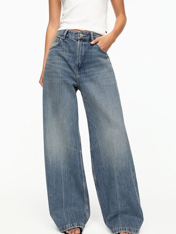 Pull&Bear Wide Leg Jeans in Blau