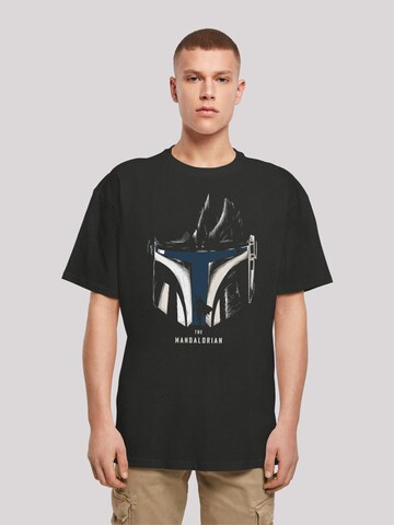 T-Shirt 'Star Wars The Mandalorian Helmet Silhouette' F4NT4STIC en noir : devant