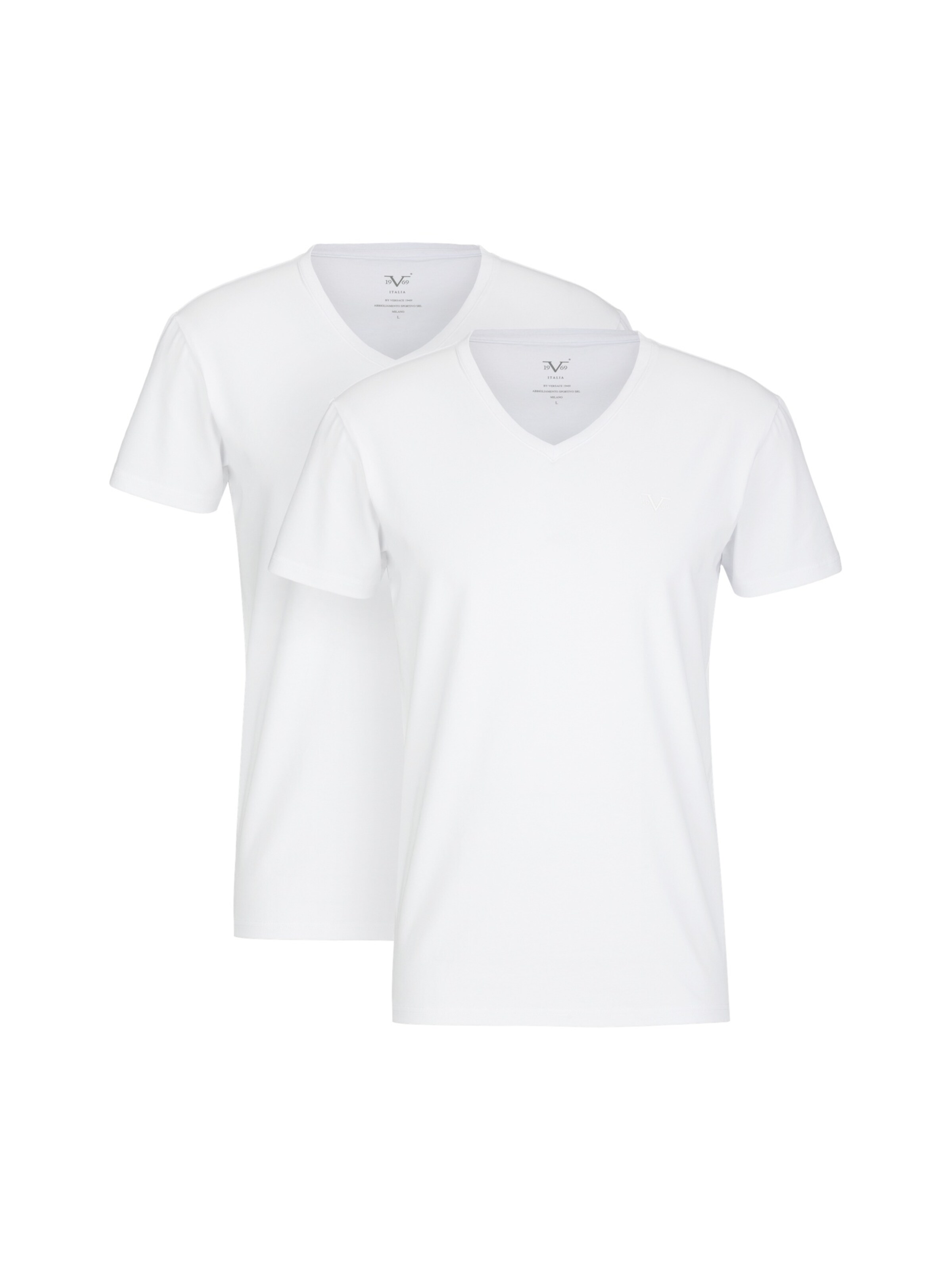 T-Shirt 19V69 ITALIA en blanc : devant