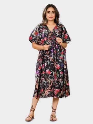 PfauGermany Oversizekleid 'KAFTAN Free Size Brustumfang – 170 cm . Länge 130 cm' in Schwarz: Vorderseite