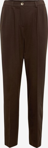 Goldner Pleat-Front Pants in Brown: front