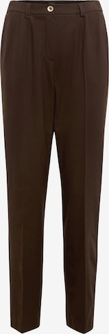 Goldner Pleat-Front Pants in Brown: front