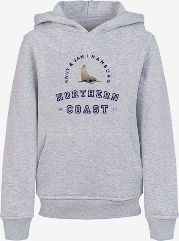 F4NT4STIC Sweatshirt 'Robbe Knut & Jan Hamburg' in Grijs: voorkant