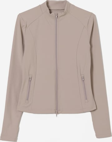 Aim'n Athletic Zip-Up Hoodie 'Sense' in Beige: front