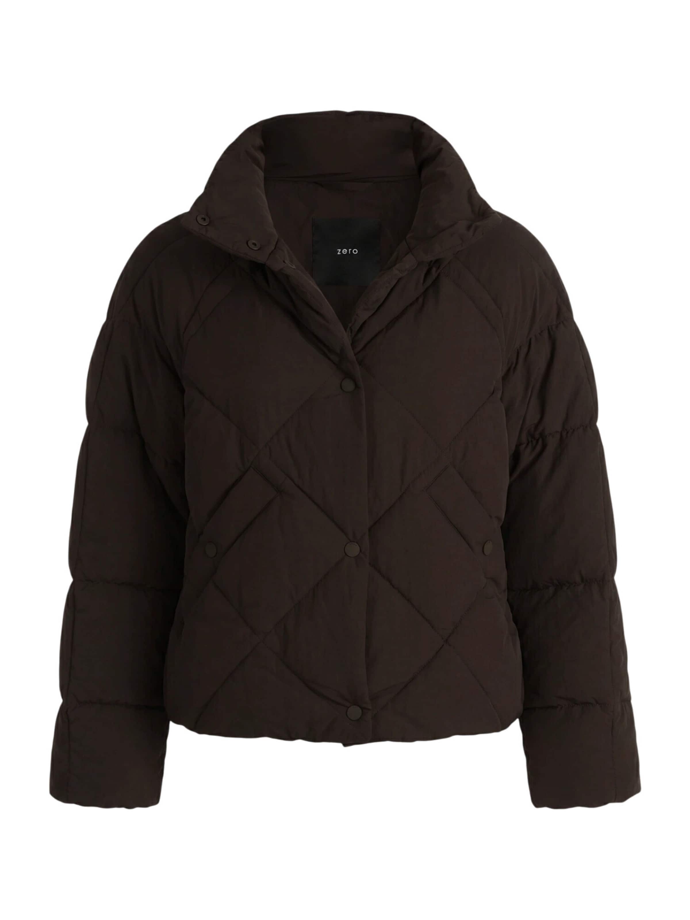 zero Steppjacke mit Stehkragen in Braun: Vorderseite
