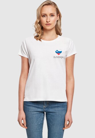 Merchcode T-Shirt 'Football - Slovenia' in Weiß: Vorderseite