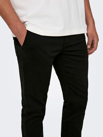 Coupe slim Pantalon chino 'ONSMARK LUCA' Only & Sons en noir