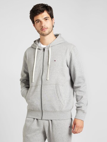 TOMMY HILFIGER Sweat jacket 'Essential' in Grey: front