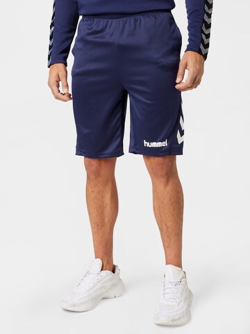 Hummel - Regular Calças de desporto em azul: frente