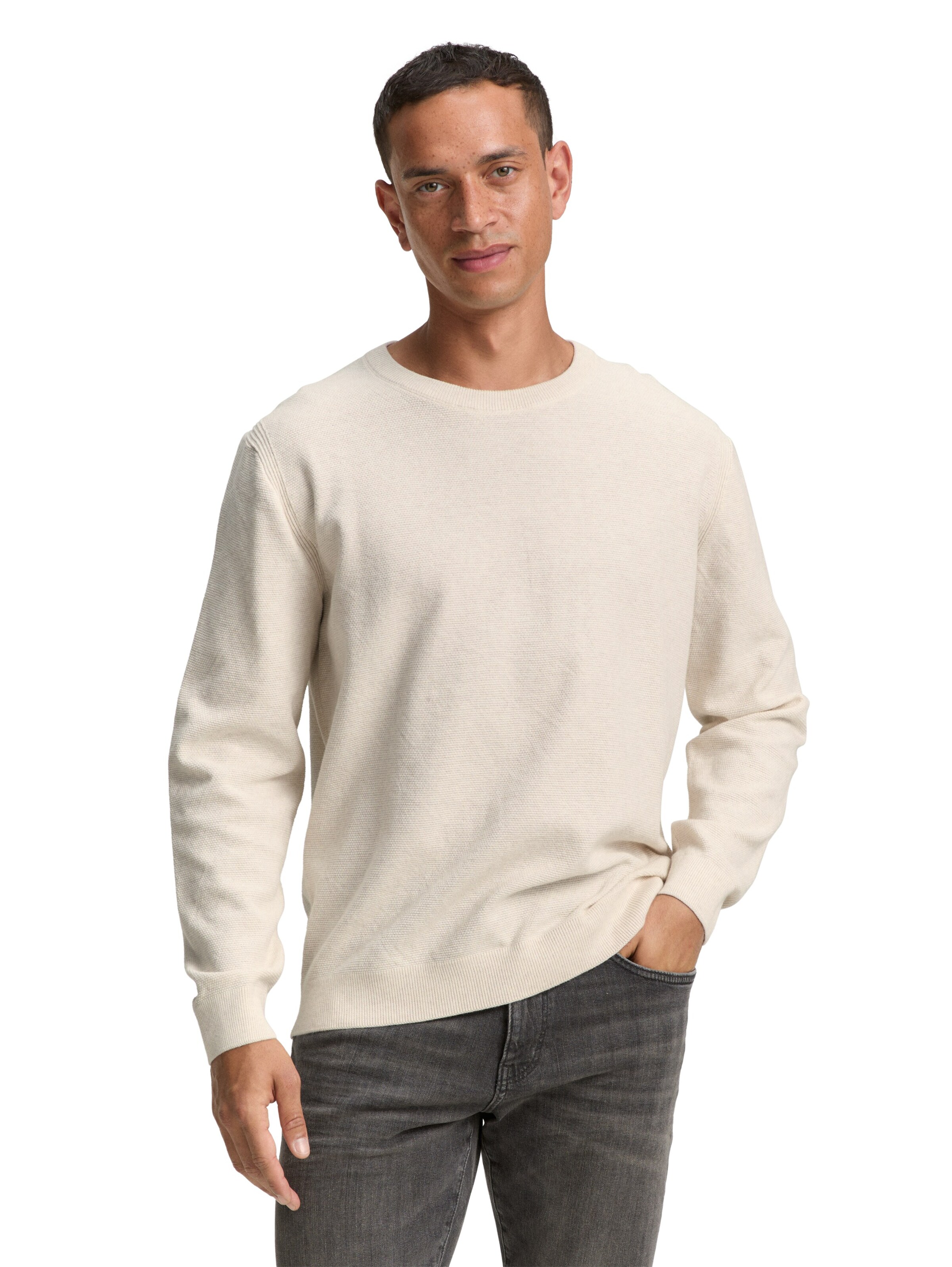 TOM TAILOR Sweater in White: front