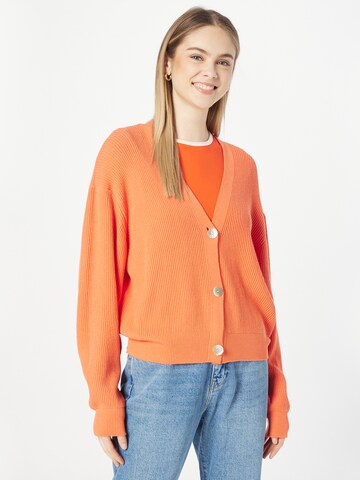 Rich & Royal Knit Cardigan in Orange: front