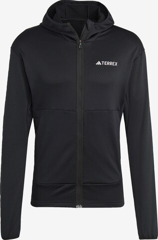 ADIDAS TERREX Athletic Fleece Jacket 'Xperior' in Black: front