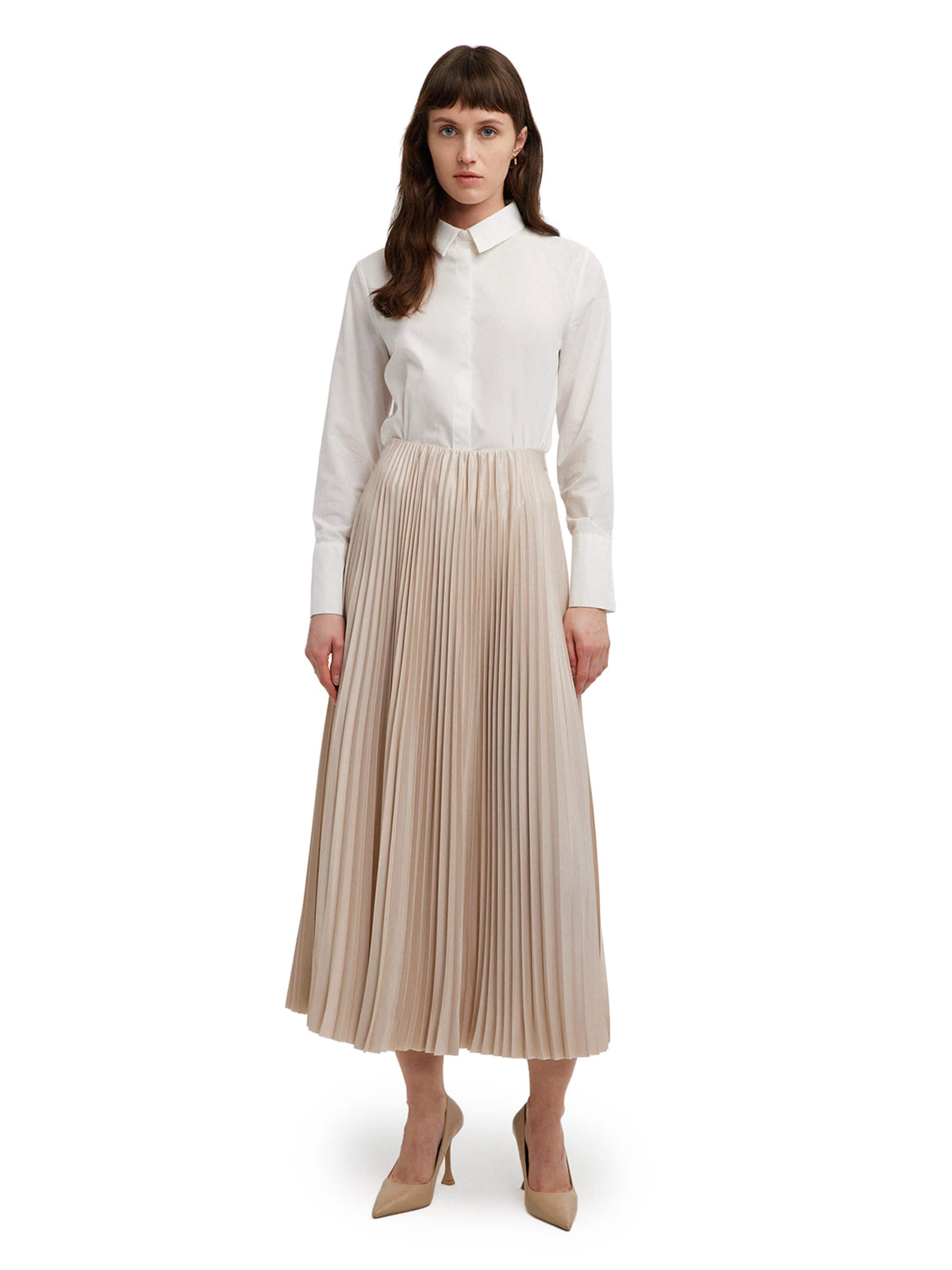Jupe 'Pleated Skirt' Touché Privé en beige : devant