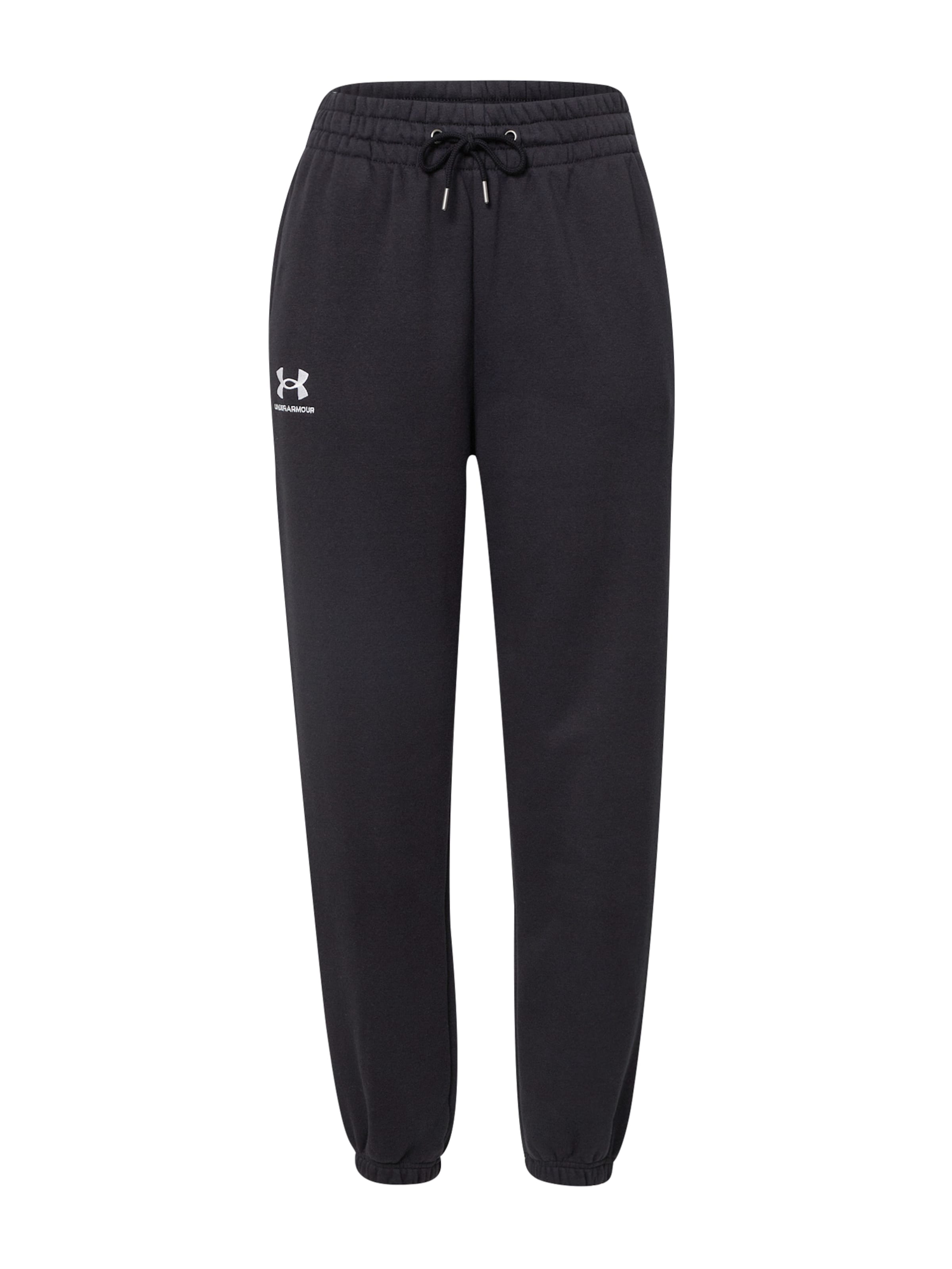 UNDER ARMOUR Tapered Sportbyxa 'Essential' i svart: framsida