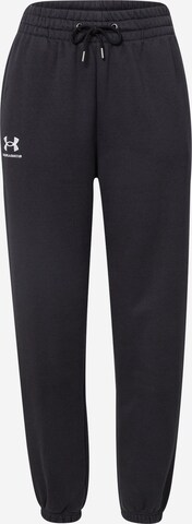 UNDER ARMOUR Tapered Sportbroek 'Essential' in Zwart: voorkant