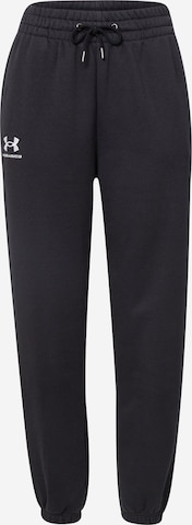 UNDER ARMOUR Tapered Workout Pants 'Essential' in Black: front