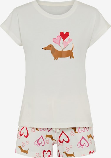 Pižama su šortais iš VIVANCE, spalva – ruda / rožinė / rožių spalva / balta, Prekių apžvalga