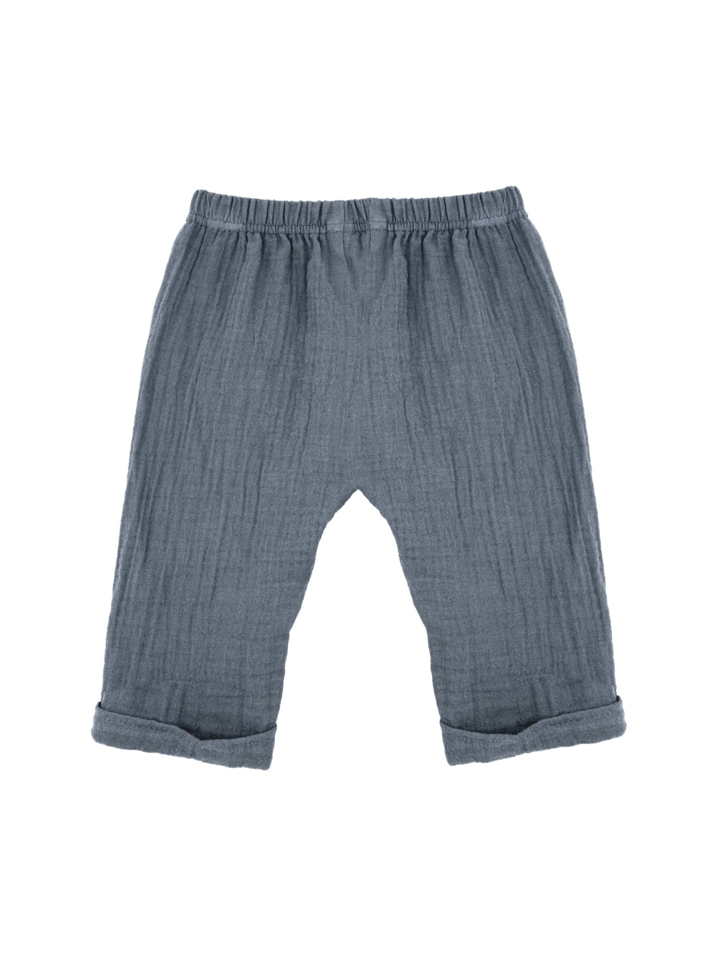 MAXIMO Hose 'GOTS BABY-Krempelhose Musselinstoff'‌‌‌‌‌‌‌ in Blau: Vorderseite