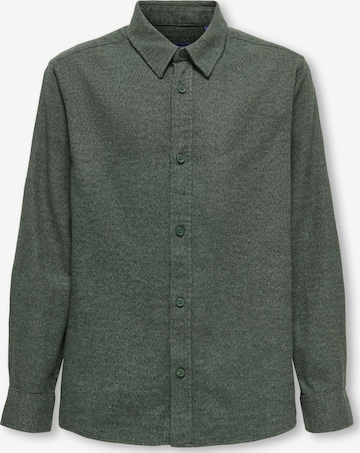 Coupe regular Chemise Only & Sons Junior en vert : devant